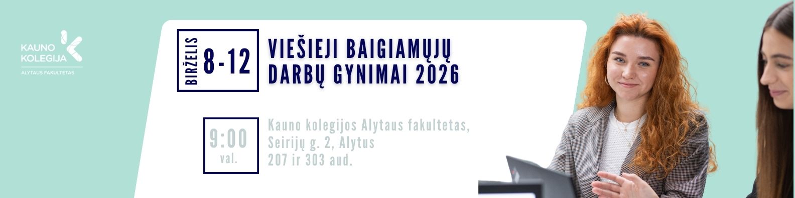 Viešieji baigiamųjų darbų gynimai Alytaus fakultete