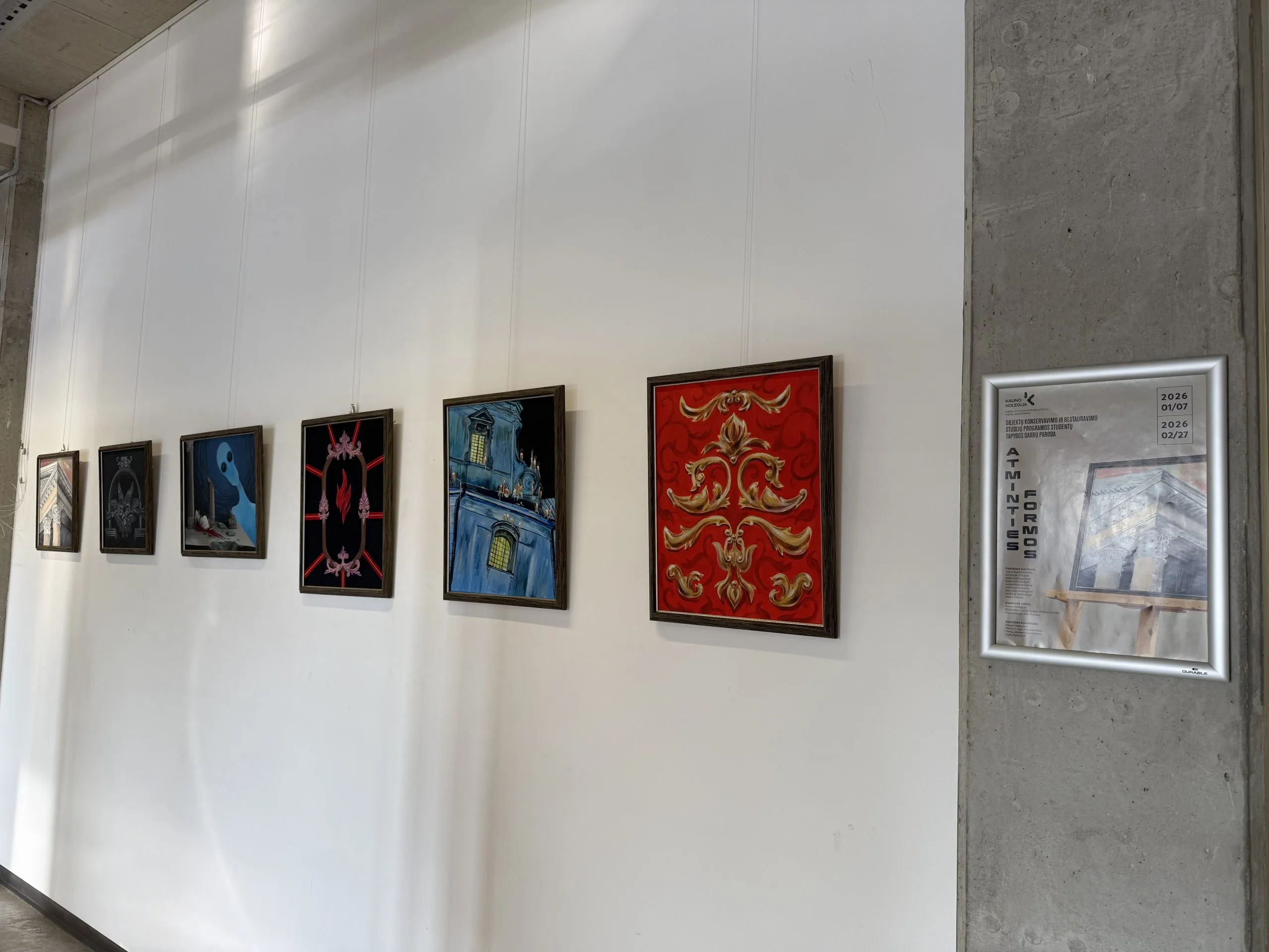 Objektų konservavimo ir restauravimo studentų tapybos darbų paroda „Atminties formos“